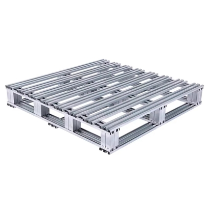 Rectangular Shape Metal Stacking Loaded Pallets 30 Lbs Weight 4 Way Forklift