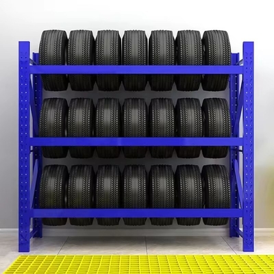 Steel Medium Duty Tyre Rack For Auto Repair Store Customized Display Rack Structure