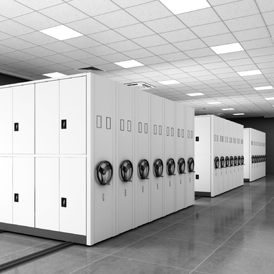 Customized High Density Mobile Shelving System With Easy Operation Powder Coating