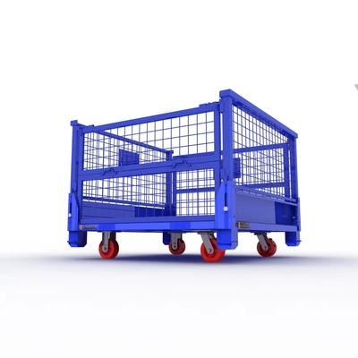 Mobile Heavy Storage Container Galvanized Pallet Box with Wheels 100.000kg Customized