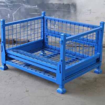 0.5-1.5t Pallet Container Stackable Foldable Powder Coating Stillage Storage Rack Box