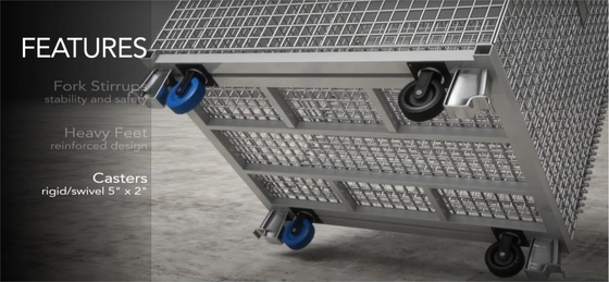 Foldable Collapsible Heavy Duty Steel Galvanized Wire Mesh Container Customized