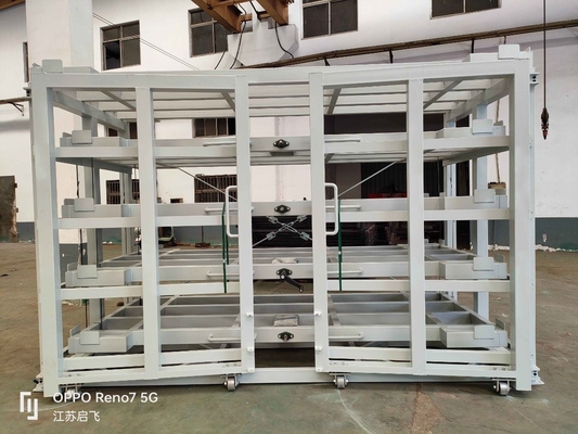 Customized Height 0-5m Heavy Duty Metal Sheet Hand Roll Out Rack For Steel Sheet